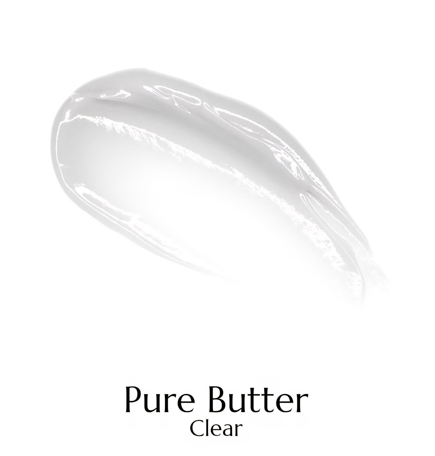 Clear plastic container with 'Pure Butter Clear' text on a white background