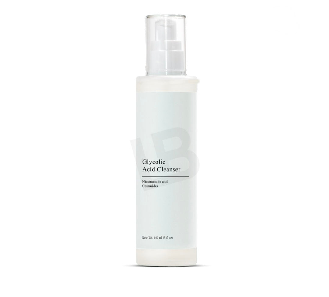 Glycolic Acid Cleanser bottle on a white background