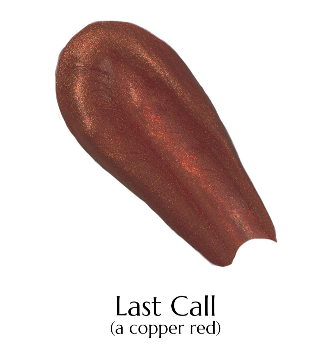 Copper red color swatch labeled 'Last Call' on a white background