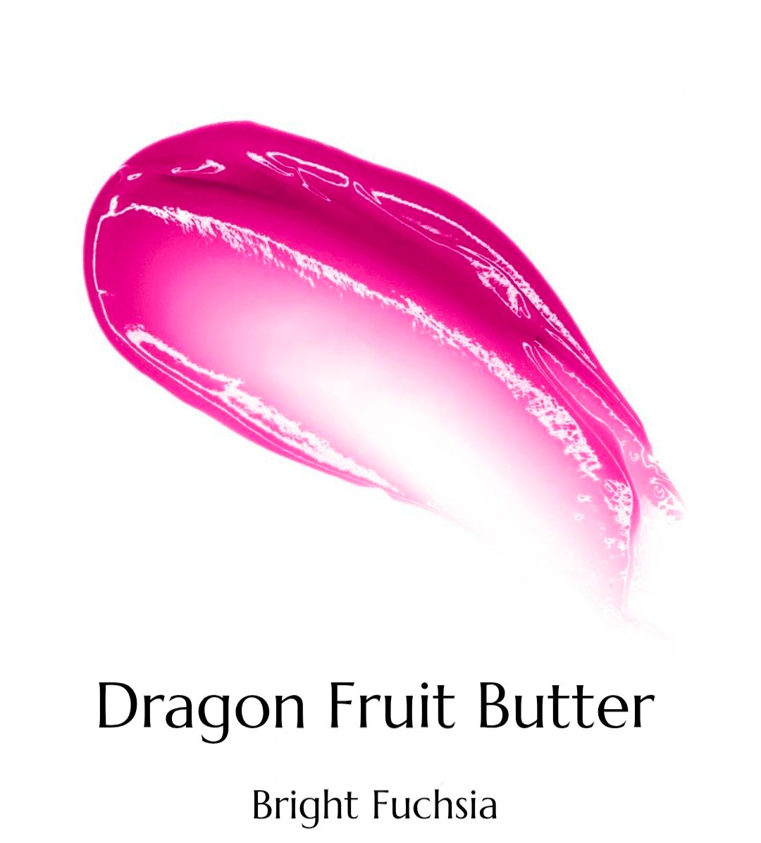 Pink dragon fruit butter swatch on a white background